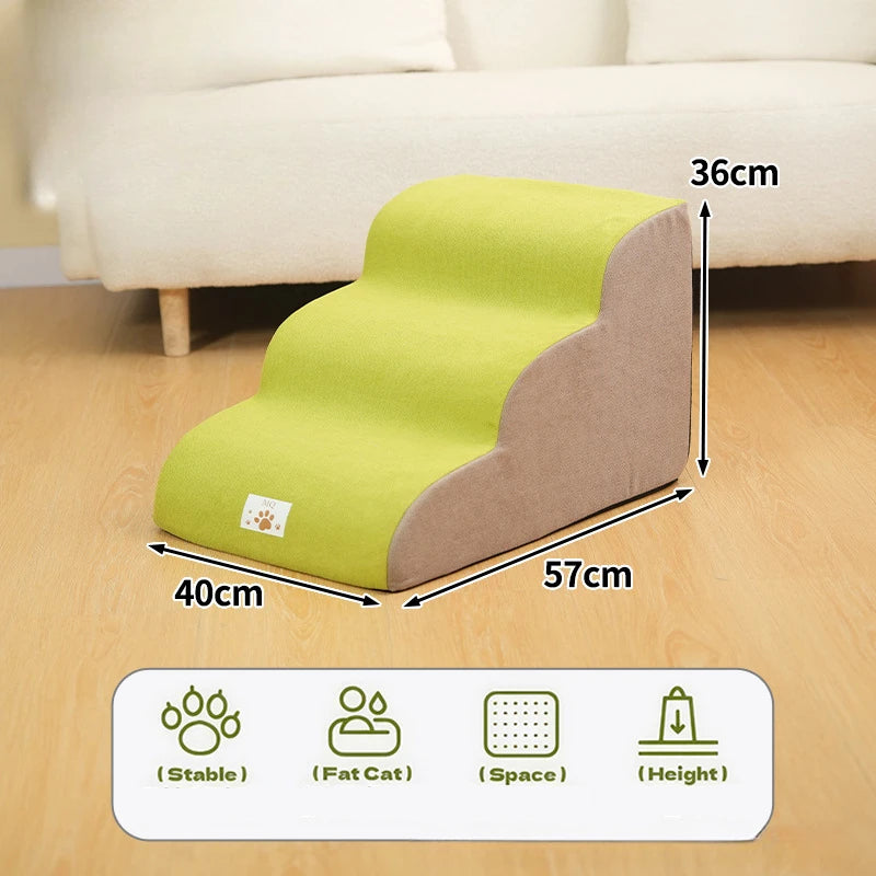 Memory Foam Dog Ramp & Stairs | Removable & Washable Pet Step Stair