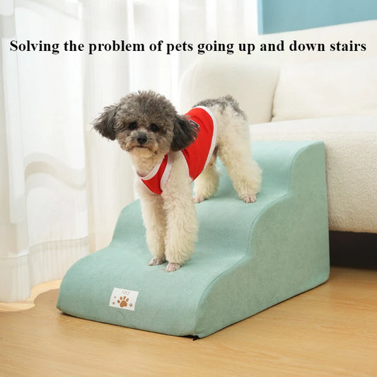 Memory Foam Dog Ramp & Stairs | Removable & Washable Pet Step Stair