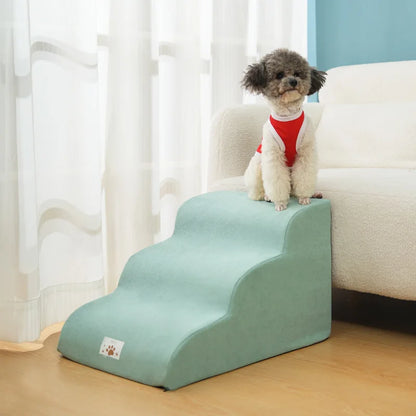 Memory Foam Dog Ramp & Stairs | Removable & Washable Pet Step Stair