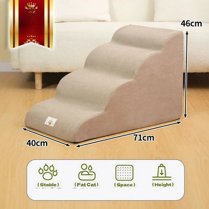 Memory Foam Dog Ramp & Stairs | Removable & Washable Pet Step Stair