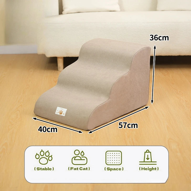 Memory Foam Dog Ramp & Stairs | Removable & Washable Pet Step Stair