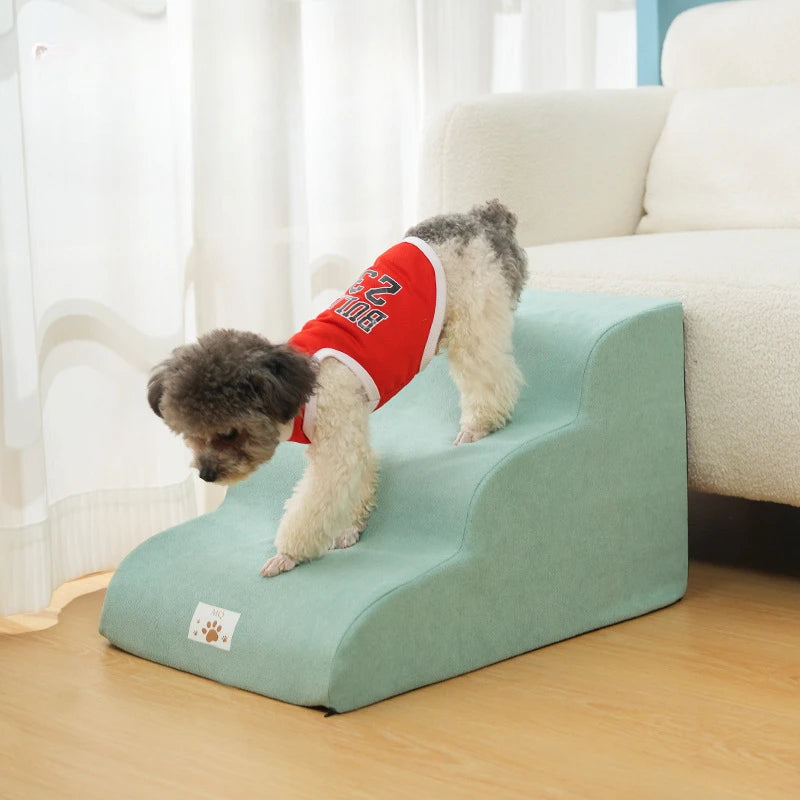 Memory Foam Dog Ramp & Stairs | Removable & Washable Pet Step Stair